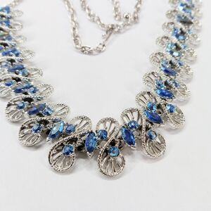 Vintage Dodds Blue Sparkling Rhinestone Necklace